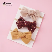 new 3pcslot cute bow baby headband for girl nylon head bands turban newborn headbands hair bands for kids baby hair accessories