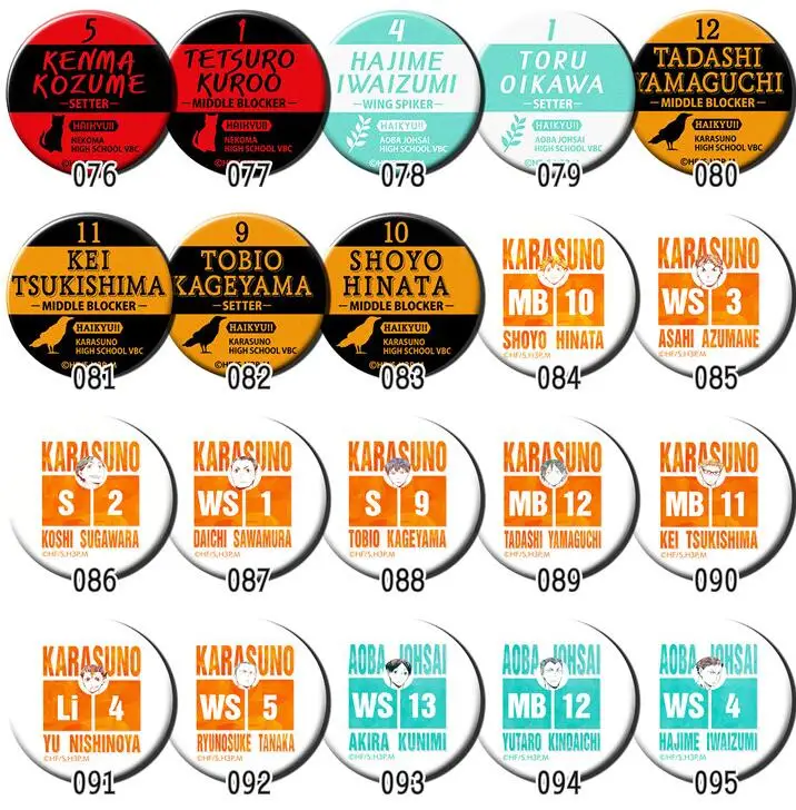 1 шт. 58 мм Haikyu! Shouyou Hinata Kageyama аниме акриловый значок брошь булавки Брош|Броши| |