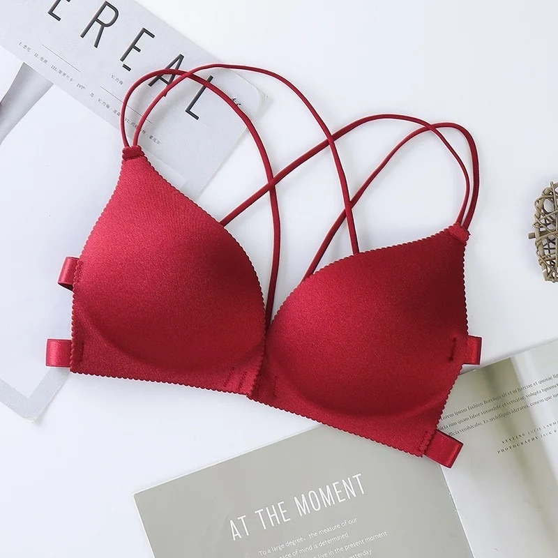Женские пикантные бюстгальтеры с передней пряжкой нижнее белье пуш-ап бесшовный
