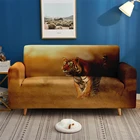 Изготовленный На Заказ домашний декор 3D принт джунгли диких животных эластичные диван крышка Гостиная Спальня обезьяна Тигр кожаный диван 1234-местный