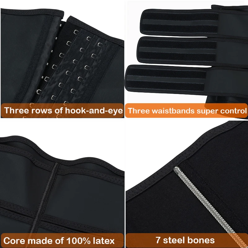 Ремень HEXIN женский латексный для тренировки талии пояс из 7 стали похудения