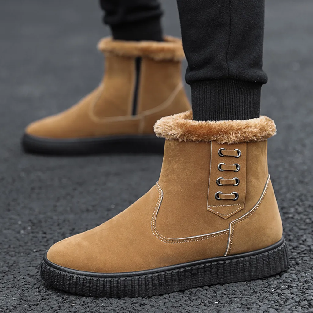 

shoes men new fashion boots zapatos de hombre Men's Casual Plus Velvet Warm Cotton Boots Waterproof Comfortable Work Boots