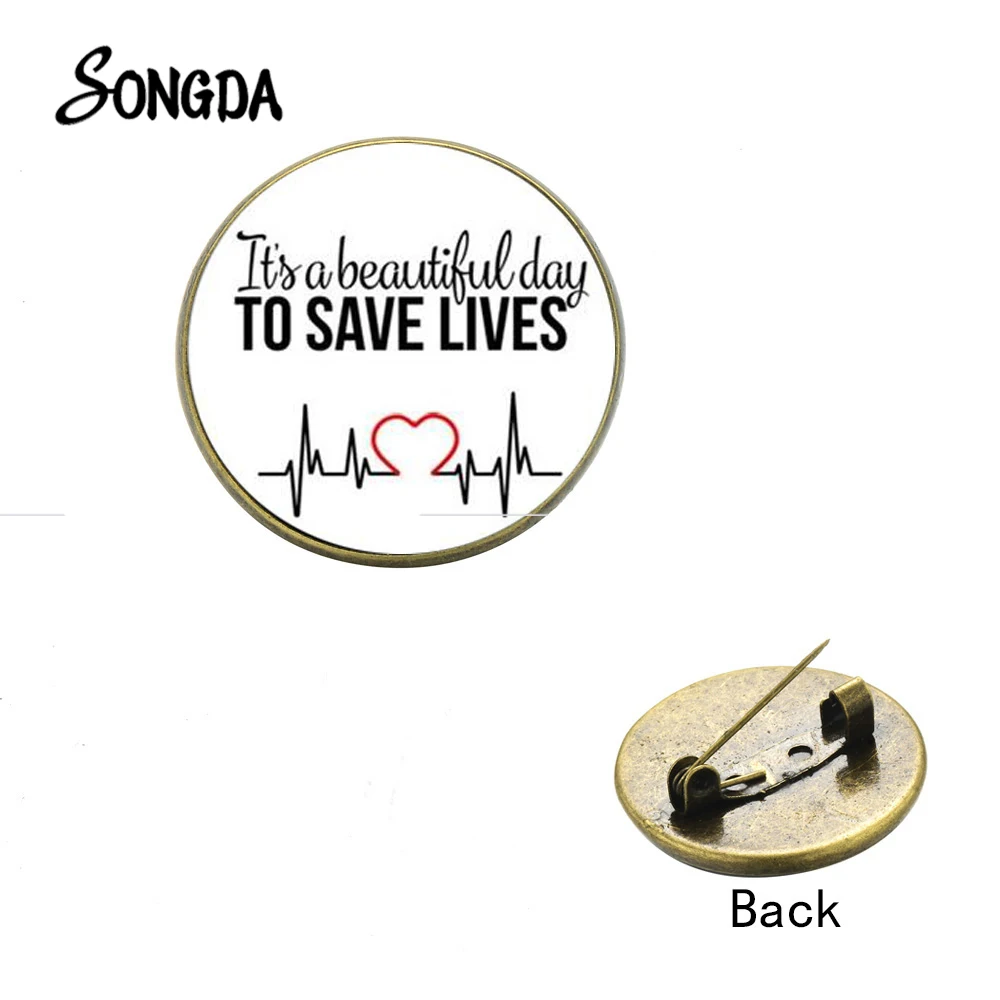 Брошь для спасения жизни медсестры стетоскоп электрокардиограмма креативная