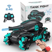 new rc water bomb tank 2 4g 4wd gravity watch rc vehicle with lightmusic 360%c2%b0 rotate stunt car battle shoots toys for boys kids