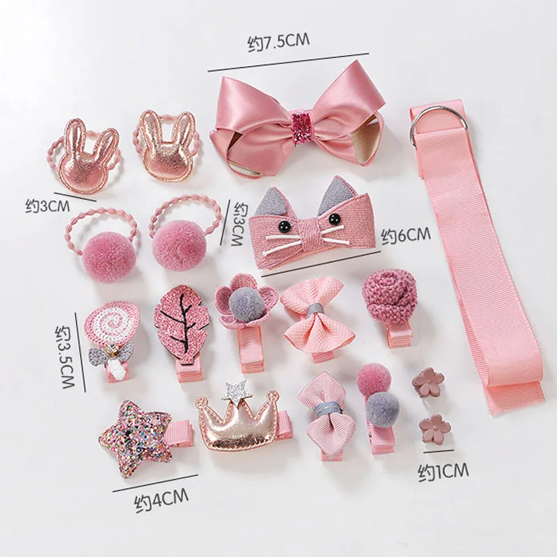 18 шт заколка для волос девочек аксессуары детская лента лук заколки Мультяшные