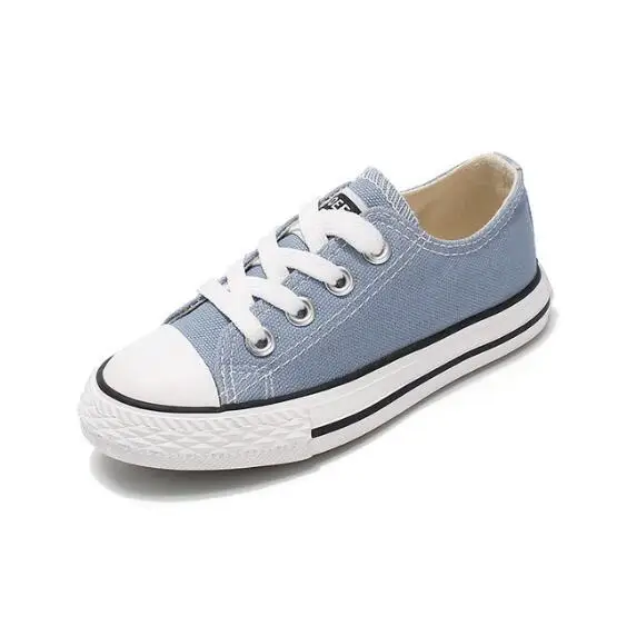 Light Blue Классическая Студенческая обувь; нескользящая обувь на плоской подошве; детская обувь; детские кроссовки для мальчиков; парусиновые туфли для мальчиков и девочек - Цвет: Light Blue
