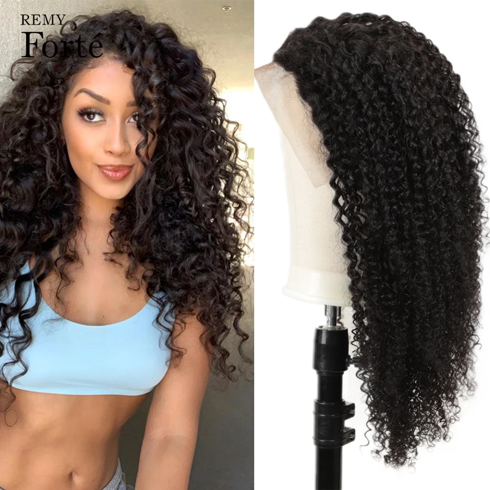 Remy Forte 30 Inch Human Hair Wigs 13x4 Lace Front Human Hair Wigs Brazilian Curl Wigs For Women Kinky Curl Short Lace Wigs