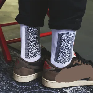 Носки мужские с рисунком, повседневные хлопковые короткие носки унисекс, в стиле пэчворк, для взрослых, модные, для влюбленных, черные, Осень-зима