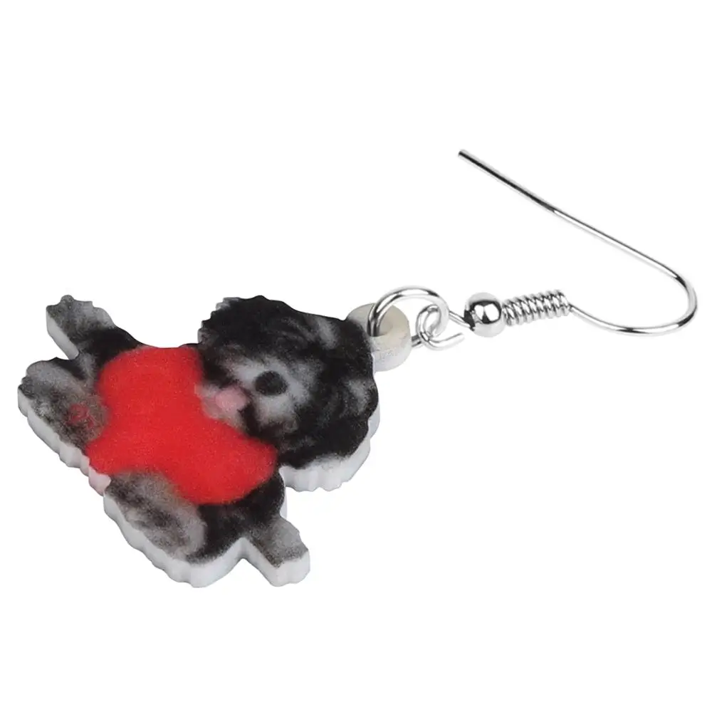 Bonsny акриловый День Святого Валентина Любовь шнаузер фото животное Висячие