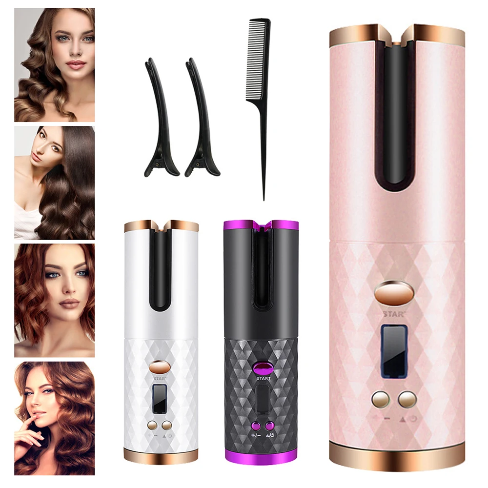 Автоматические щипцы для завивки волос беспроводные воздуха USB Перезаряжаемый
