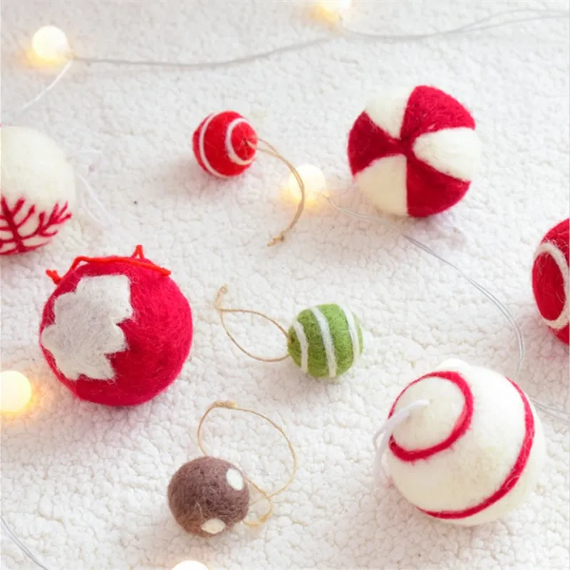 DIY шарик из шерстяного войлока кулон Рождественская елка висячие украшения
