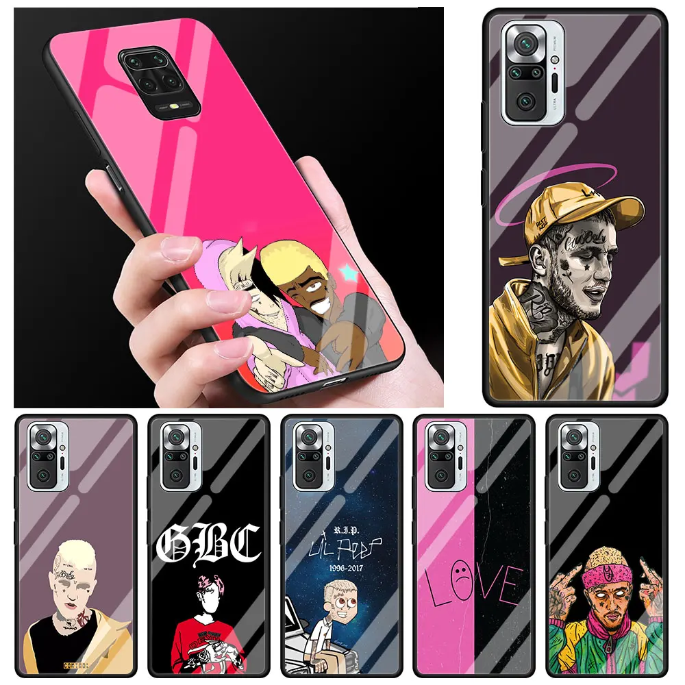 

Lil Peep Cartoon Glass Call Phone Case For Xiaomi Redmi Note 9S 8 9 5G 10 K40 Pro Plus 7 9 8 8T 9C 9A K30 9T 8A Cover