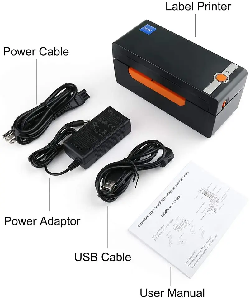 4 дюйма принтер для тепловой печати штрихкодов ярлыков с держателем этикетки на посылок Ebay Etsy Shopify × 6