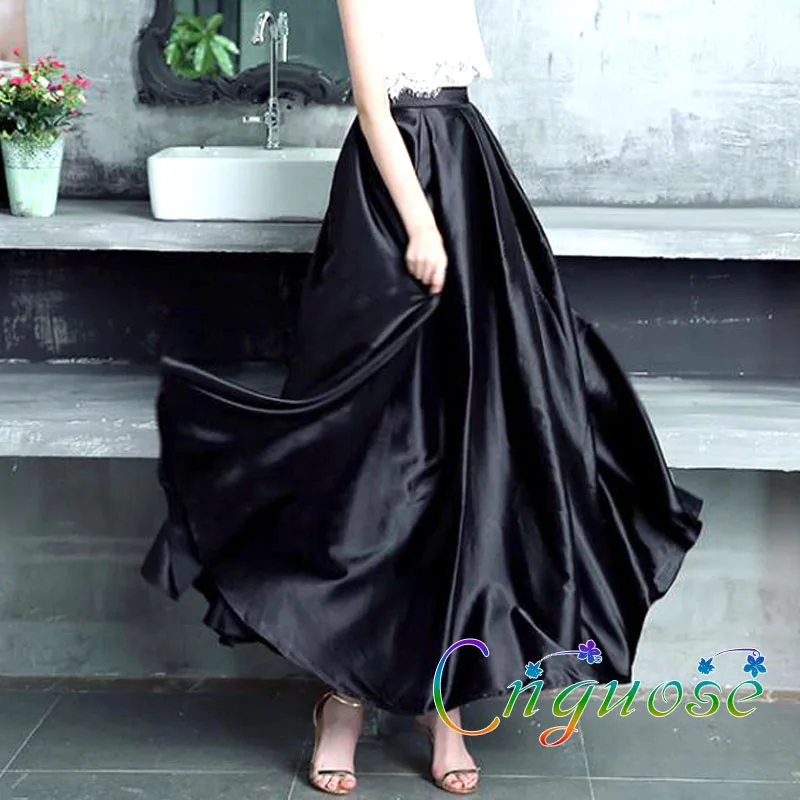 2019 Летняя мода размера плюс 7XL черная шифоновая фальшивая шелковая атласная