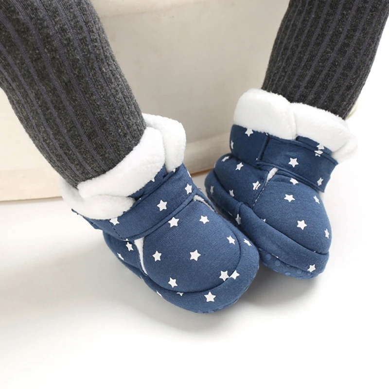 

Baby Girls Shoes Winter Plus Velvet Cute Star Soft Sole Winter Bootie Shoes Winter Warm Boot Shoes 0-18M