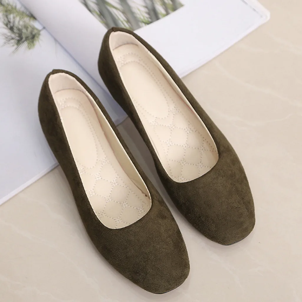 

Women Girl Flats Solid Big Size Slip On Flat Shallow Comfort Casual Single Shoes Work Shoes Shallow Mouth Shoes Zapatos De Mujer