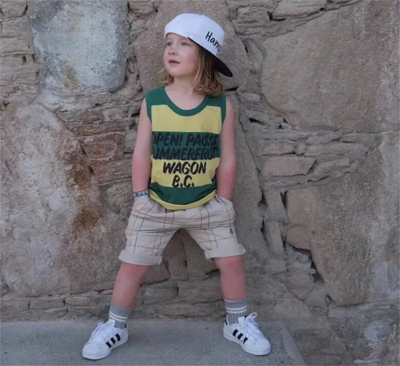 2019 BC/Брендовая детская летняя Жилетка Топы с оранжевым принтом вишни хлопковая