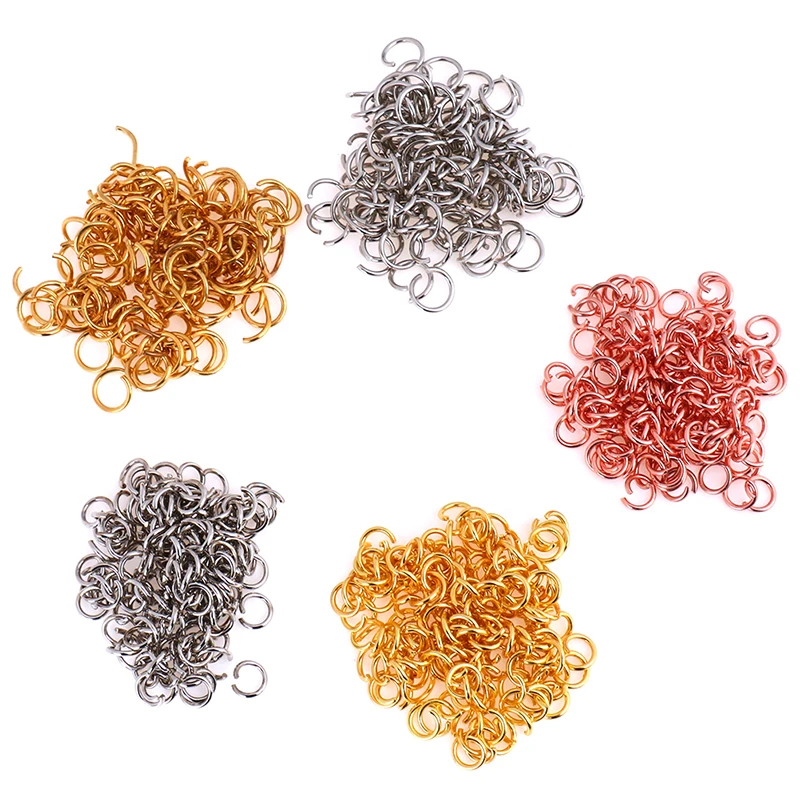 

100pcs 8/10mm Stainless Steel Gold Rose Gold Steel Tone Open Jump Ring Split Ring Connector For DIY Jewelry Making