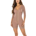 Женское корректирующее белье, трёхбортные корректирующие кружевные шорты с длинными рукавами и молнией на промежности, Корректирующее белье, Женская домашняя одежда