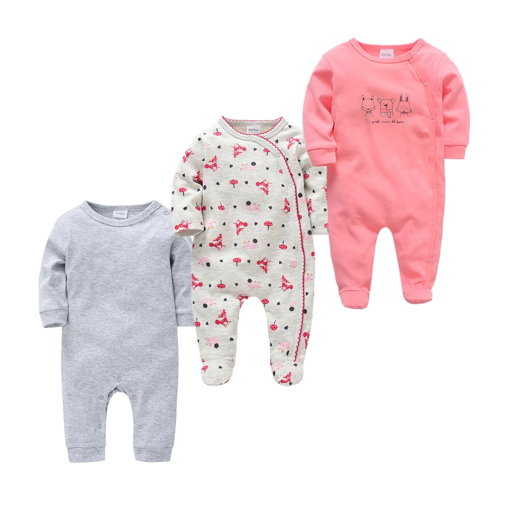 Roupas Bebe De/Хлопковые комбинезоны Одежда для маленьких девочек Пижамы с длинными