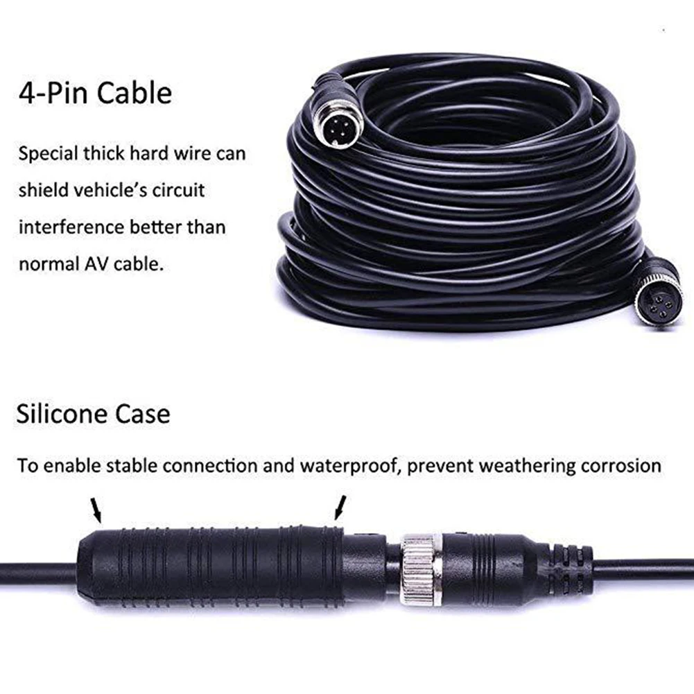 

Backup Reversing Easy Install 18 LED Rear View Camera Kit Waterproof 7 Inch Monitor Parking Bus Wide Angle Truck Night Vision