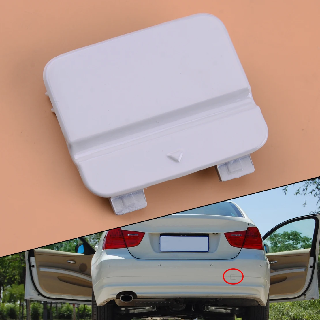 Накладка на задний бампер с крючком белая пластиковая крышка 51127202673 подходит для