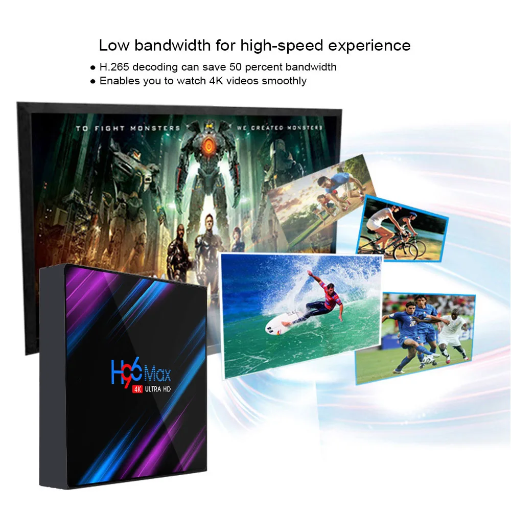 Smart tv box android tv Ip tv box H96 max 3318 2g 16g Android 9 box tv android box 2gb RK3318 четырехъядерный Google language assistant