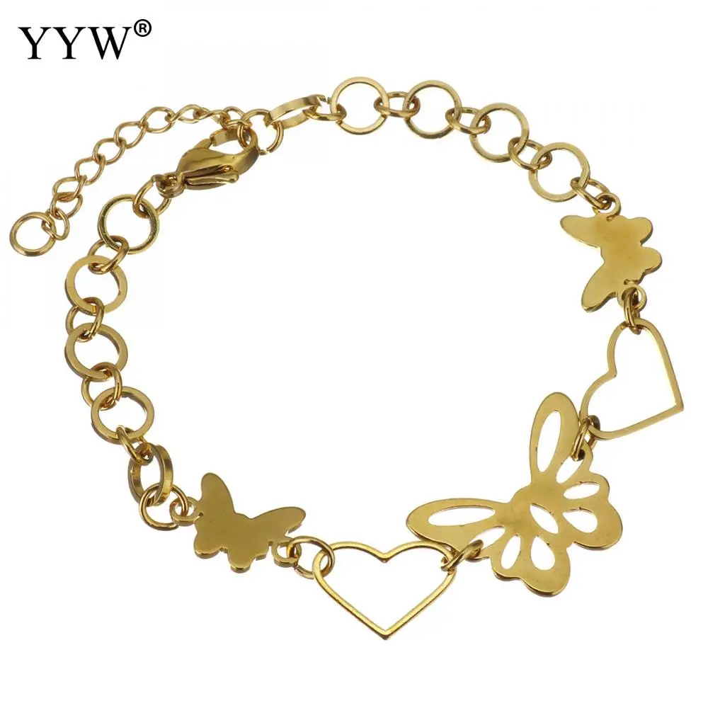 5 прядей золотой женский браслет из нержавеющей стали ювелирные изделия полые