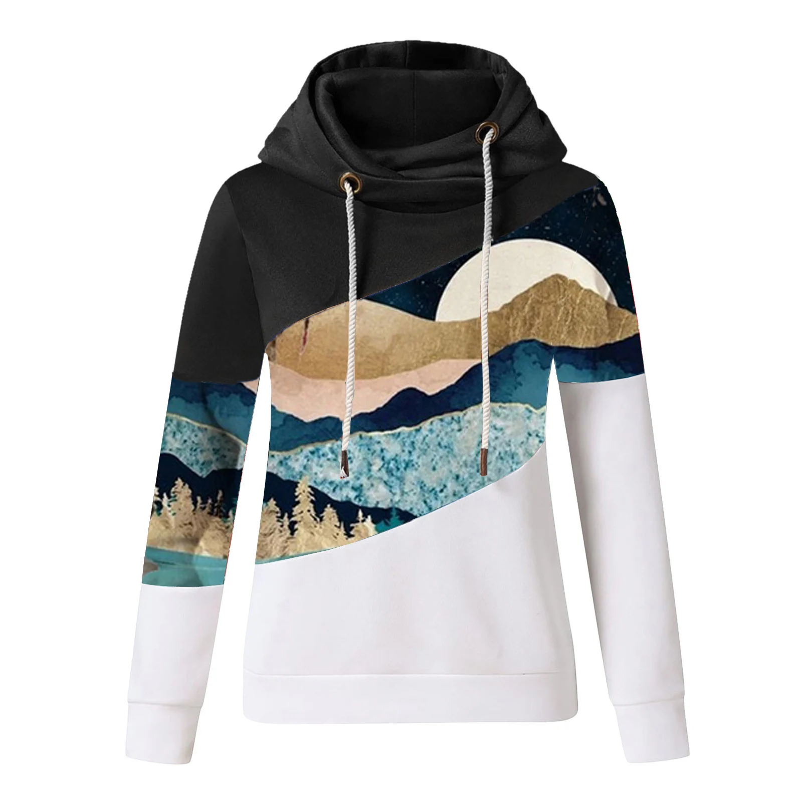 

2021 autumn/winter new style patchwork loose hoodie for women