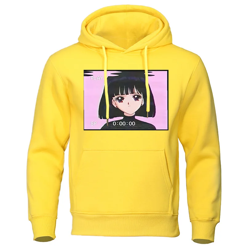 Модные 2019 новые осенние мужские толстовки Sad Girl Ретро-худи с рисунком из аниме