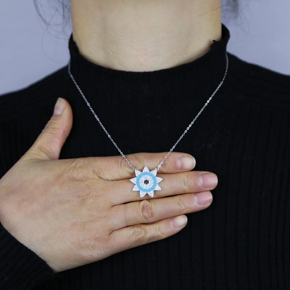 Продвижение Серебро Цвет Micro Pave белого и синего цвета нано бирюзовый камень