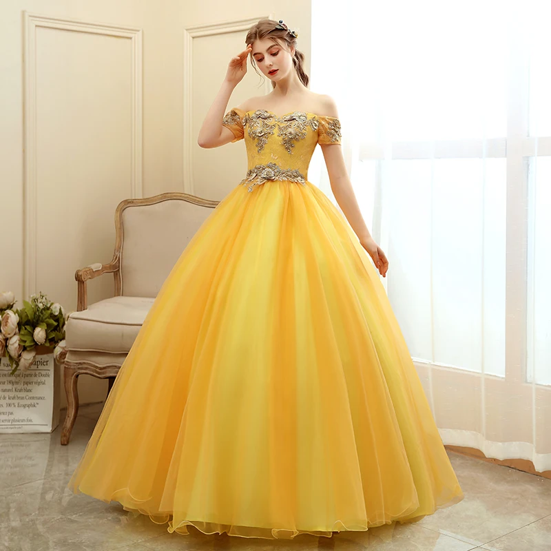 Quinceanera Dresses 2021 New Luxury Gold Ball Gown Party Prom Vintage Robe De Bal Formal Sweet Vestido Quincenera | Свадьбы и