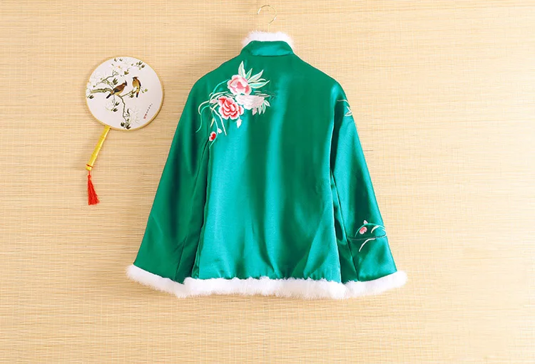 Embro Mill autumn winter Women coat top Chinese Style Retro embroidery elegant Loose lady warm jacket female S-2XL | Тематическая