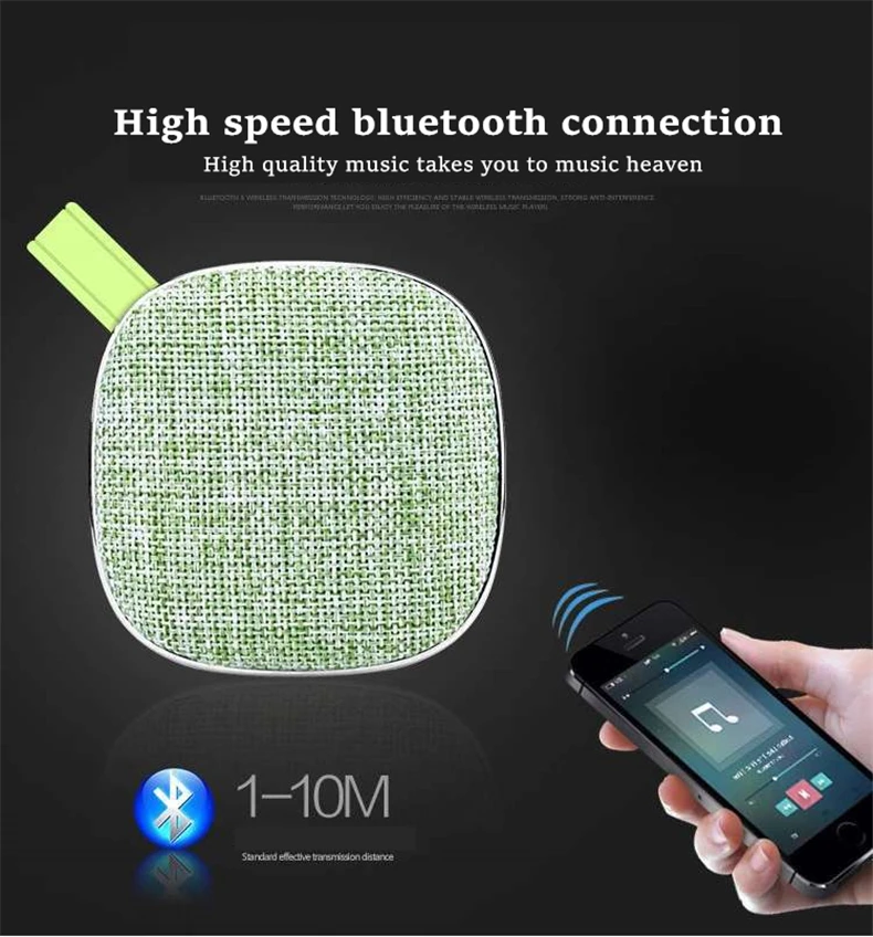 Ткань низкочастотный bluetooth-динамик наружный мини-портативный спортивный беспроводной динамик s музыкальный центр Caixa De Som Lautsprecher F4018
