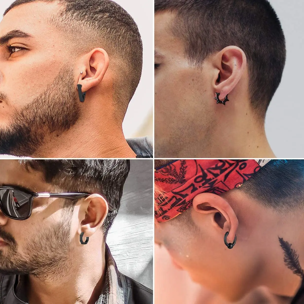 Кольца из нержавеющей стали в стиле панк-рок для пирсинга серьги-кольца