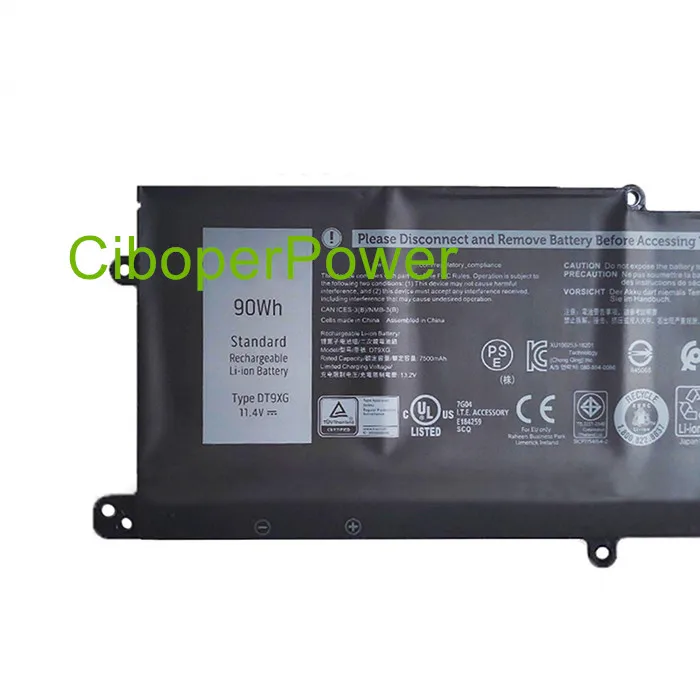 Оригинальное качество 11 4 V 90Wh DT9XG ноутбук Батарея Area-51m i9-9900K RTX 2080 ALWA51M серии 07PWXV |