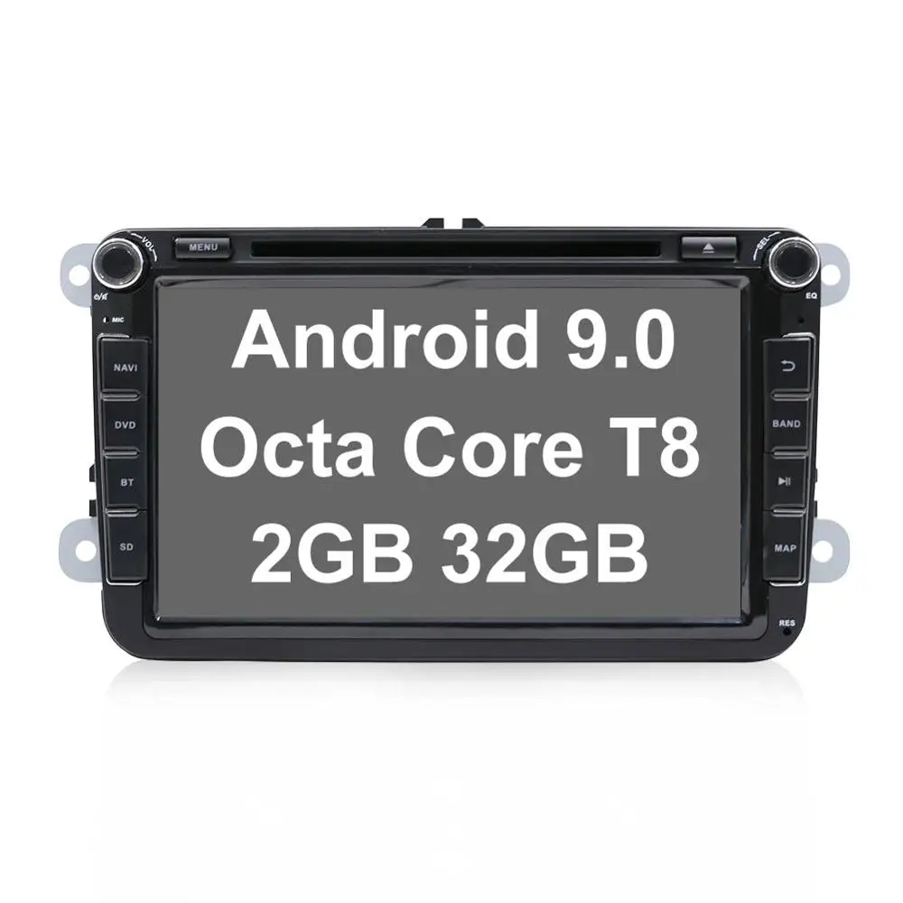 Android 9.0 32GB T8 Android 9 автомобильный dvd-плеер gps навигация автомобильная радио для Volkswag/Golf/Tiguan/Skoda/Seat/Altea/Skoda Wifi Bluetooth Камера заднего вида PX6 - Цвет: Android 9.0 32GB T8
