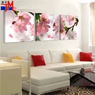 Набор для алмазной вышивки 5D сделай сам, набор из 3 квадратных круглых страз, вышивка крестиком с розовыми цветами, мозаика