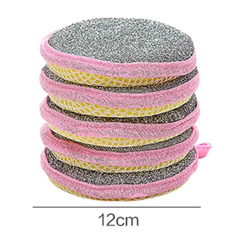 

5pcs nonstick oil scouring pad oil cleaning cloth washing cloth to wash cloth towel brush bowl cloth sponge Kitchen