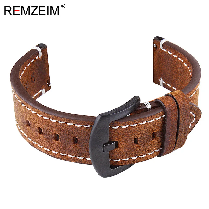 Ремешок кожаный REMZEIM для Samsung Galaxy Watch 42 46 мм Gear S3 быстросъемный весенний браслет