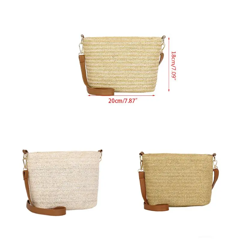 

50LD Straw Tote Bag For Women Shoulder Bag Summer Beach Bag Girls Fashion Handbag