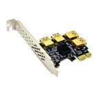 2021 Riser USB 3.0 PCI-E Экспресс 1x до 16x адаптер Райзер-карты PCIE от 1 до 4 слотов PCIe карта-усилитель порта для майнинга биткоинов BTC