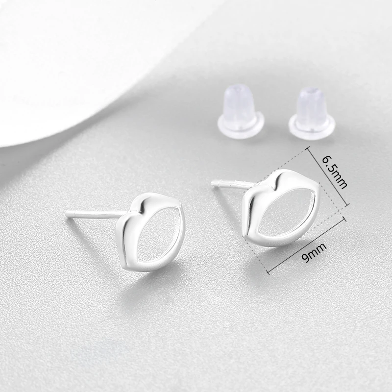 Аутентичные 925 стерлингового серебра поцелуй губы маленькие шпильки серьги для