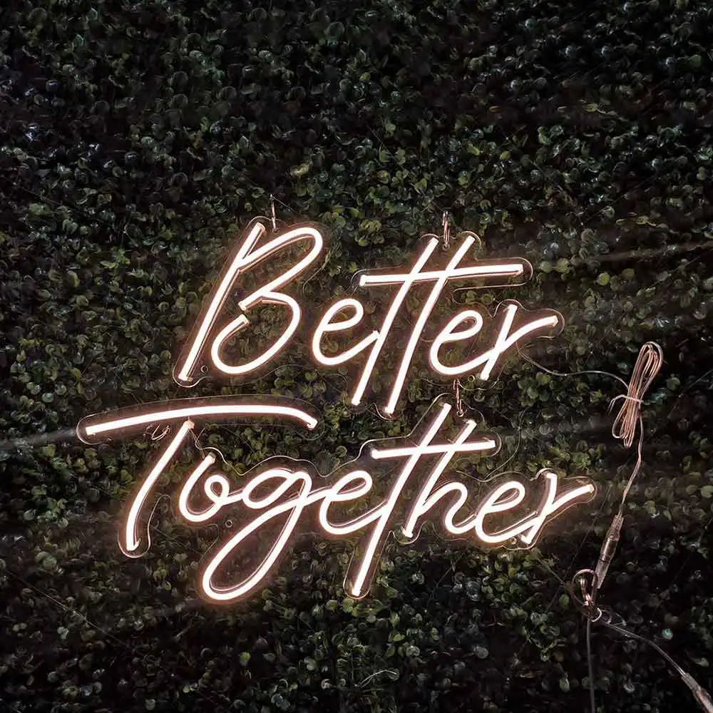 Фото Светодиодная неоновая вывеска Better Together комнатное настенное освещение вечерние