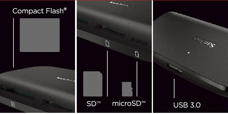 Карта памяти SanDisk Reader USB 3,0 SDDR-489 Imagemate PRO Reader Для SD SDHC SDXC microSDHC microSDXC карт до UDMA 7