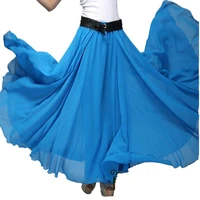 2020 summer bohemia fashion casual blue high quality chiffon big hem chiffon mopping the floor female maxi skirt skirts womens