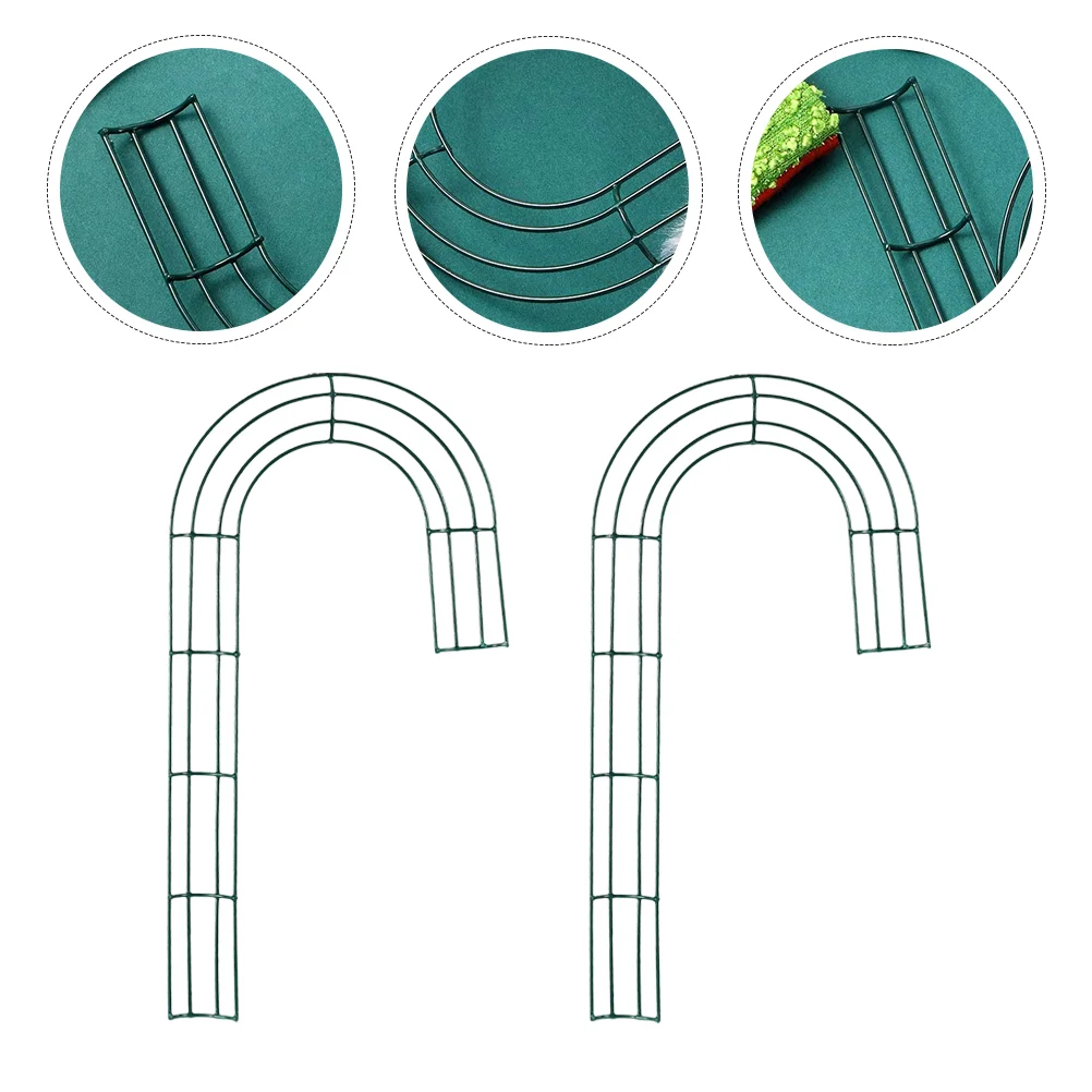 

4Pcs Christmas DIY Wreath Cane Shape Frame Decor Loop Flower Hanging Loop