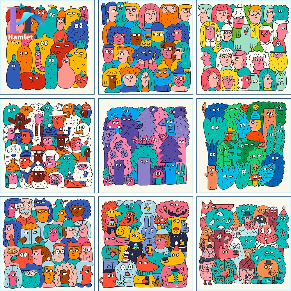 

Paint By Numbers On Canvas Cartoon Modern Superflat Animal Acrylic DIY Painting By Numbers Kits Kids On Canvas Home Decor Gift