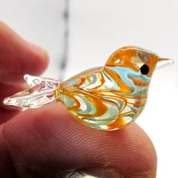 custom new handmade mini hook wire feather design glass bird figurine easter lovely small animal ornament home decor accessories
