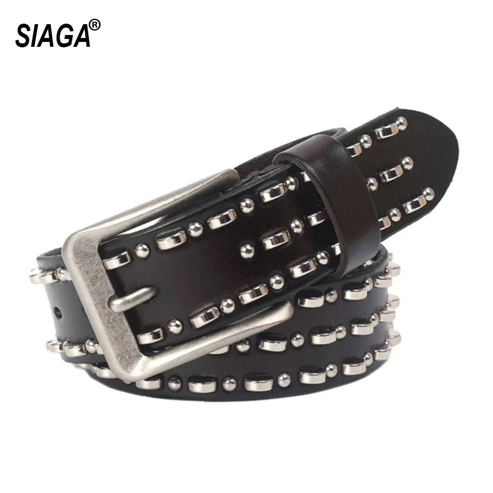 Ремень из воловьей кожи с заклепками на заказ | Аксессуары для одежды